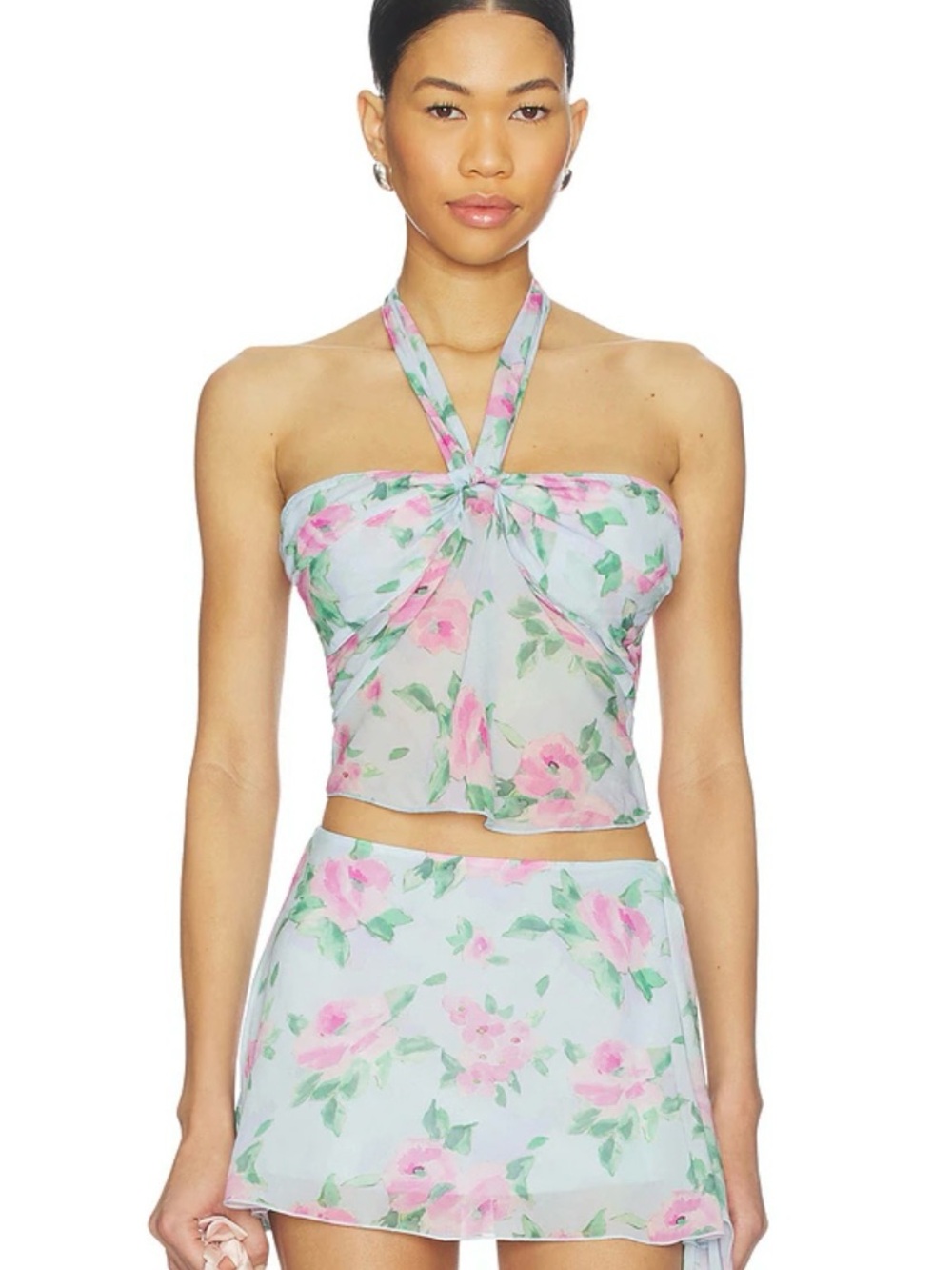 Floral Frankie’s Bikini Halter & Mini Skirt set